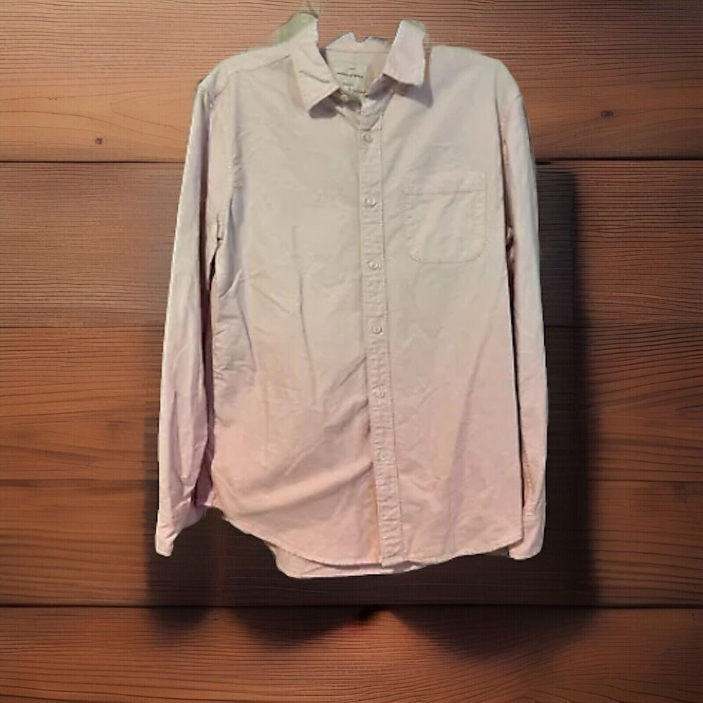 American Eagle Mens Medium Pink Gradient Shirt Long Sleeve Button Up Classic Fit